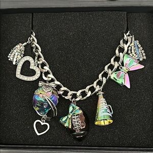 Betsey Johnson Football/Cheer Charm Necklace